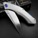 High Hardness Outdoor Folding Knife Portable Spring - Silver