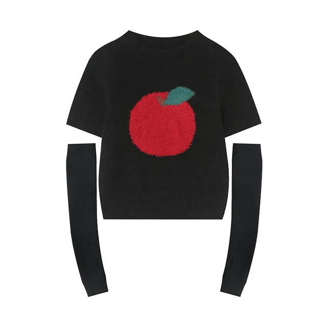 Slim Fit Knit Short Sleeve Black - Shop at LoveMi