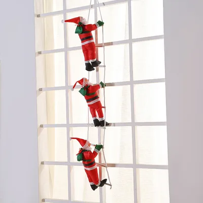 Christmas Ornaments Santa Claus Ladder Three Person Ladder - Shop at LoveMi