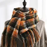 New Plaid Scarf Women Tassel Shawl Fashion - Orange - View 1
