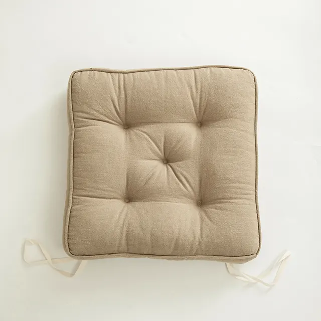 Japanese Simple Cotton And Linen Cushion Thickened And Anti-skid - Heather