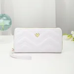 Fashion Clutch Bag Texture Embroidery Thread Love - White