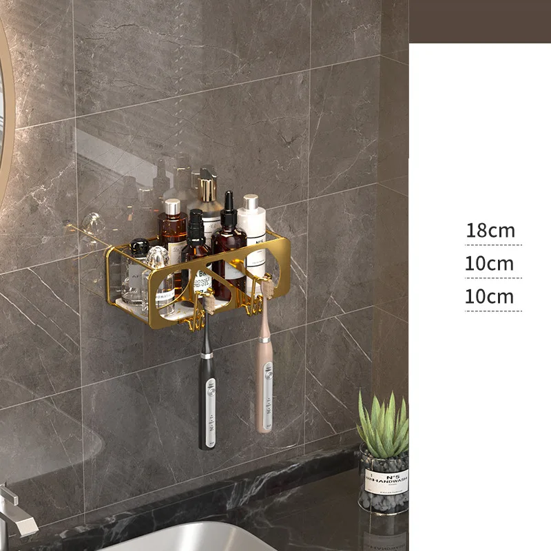 Luxury Electric Toothbrush Hole Free Wall Mounted Storage Rack Set White - Shop at LoveMi