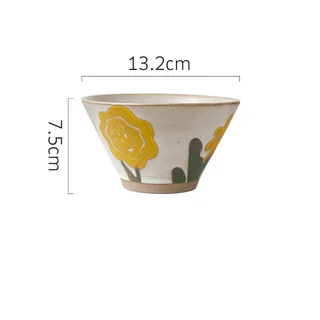 Countryside Flower Pure Hand-painted Ceramic Tableware - 5Inch Rice Bowl