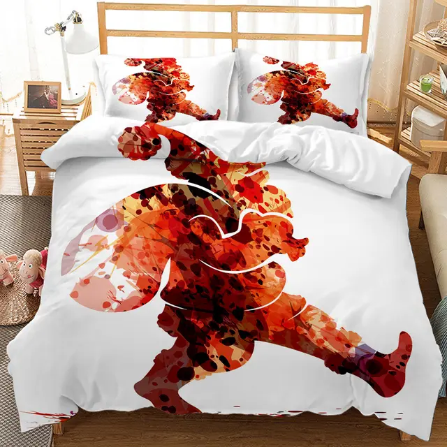 Red Christmas 3D Digital Print Ground Bedding Three piece Set Bix218 - Shop at LoveMi