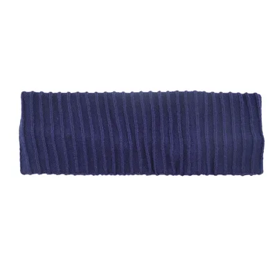Elastic Vertical Knitting Wool Headband Navy Blue - Shop at LoveMi