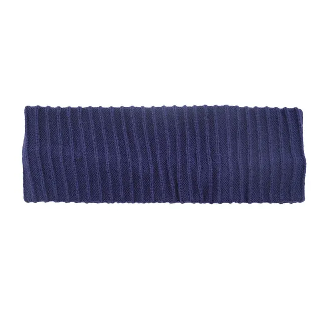 Elastic Vertical Knitting Wool Headband - Navy Blue