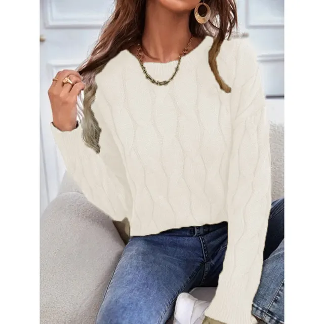 Women's Autumn And Winter Loose Knitting Pullover Sweater Coat White - Shop at LoveMi
