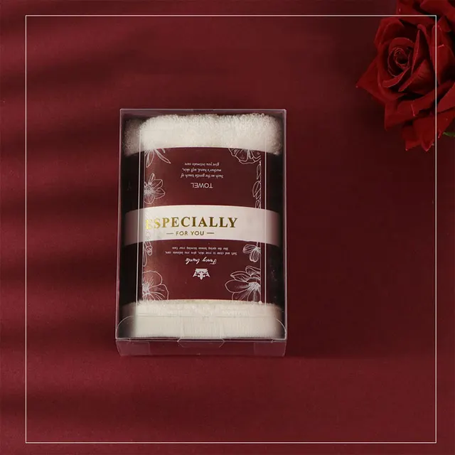 Fashion Personalized Towel With Hand Gift Box Wine Red Cotton - Shop at LoveMi