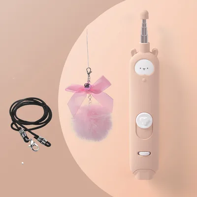 Cat Toy Laser Tease Cat Stick Feather Bell Double Headed Cat Stick Pink - Shop at LoveMi