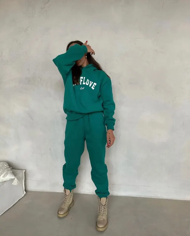 Autumn New Women's Sports Suit Large Green - Shop at LoveMi