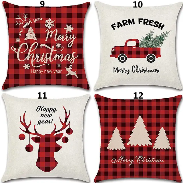 Christmas Fashion Minimalist Print Sofa Pillow Cover Set3 - Shop at LoveMi