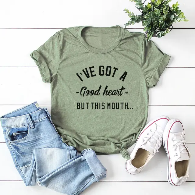 European And American Women's Round Neck Short Sleeve T shirt Army Green - Shop at LoveMi