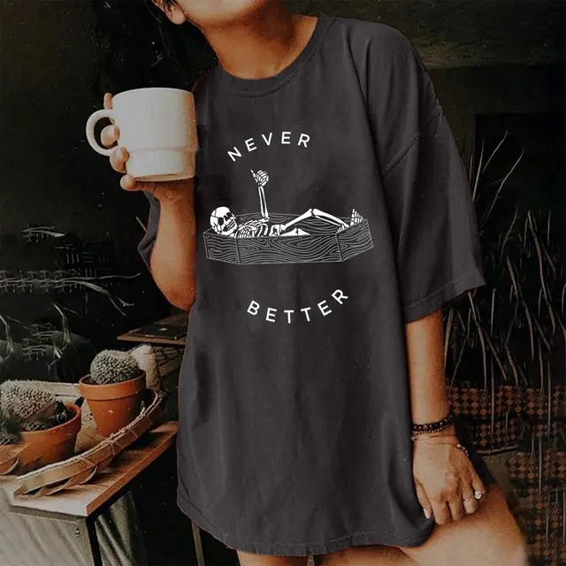 Women's Short Sleeved Vintage T shirt Skull Print High Street Fashion 27796Color - Shop at LoveMi