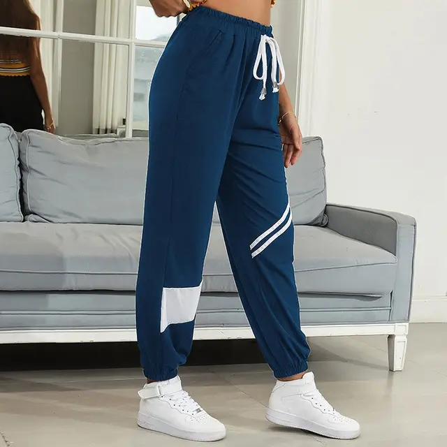 Women's Striped Drawstring Panties For Leisure Sports In Europe And America Navy Blue - Shop at LoveMi