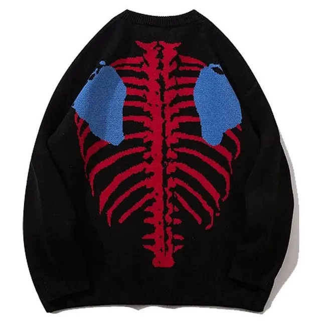 Cashmere European And American Skull Pattern Pullover Sweater Girl Black - Shop at LoveMi