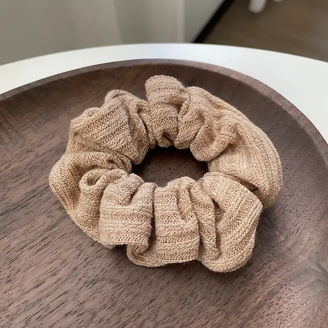 New Simple Knitting Large Intestine Hair Loop Accessories Khaki - Shop at LoveMi