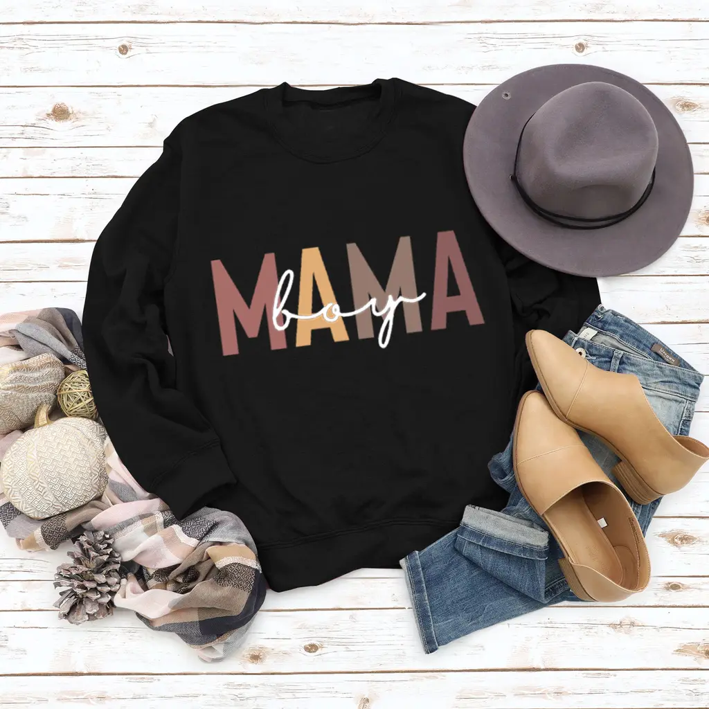 Female Cotton Printed Loose Fit Sweatshirt - Black Jumper White Color