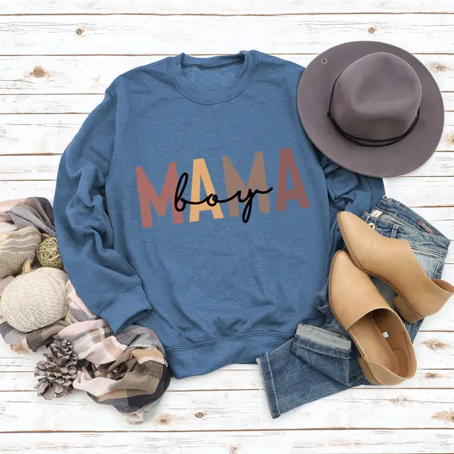 Female Cotton Printed Loose Fit Sweatshirt Blue Jumper Black Color - Shop at LoveMi