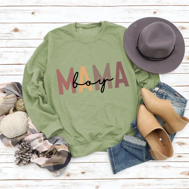 Female Cotton Printed Loose Fit Sweatshirt Olive Green Jumper Black Colo - Shop at LoveMi