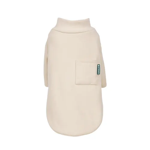 Pet Dogs And Cats Thickened Warm Sweatshirt Bottoming Shirt Beige - Shop at LoveMi