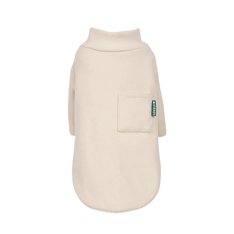 Pet Dogs And Cats Thickened Warm Sweatshirt Bottoming Shirt Beige - Shop at LoveMi