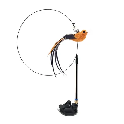 Cat Teaser Stick Can Replace The Head Steel Wire Feather Pole Can Replace Toys D Suction Cup Package - Shop at LoveMi