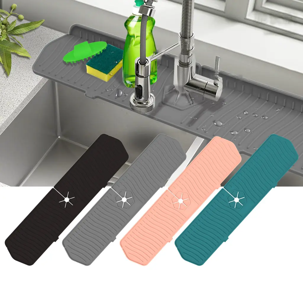 Silicone Sink Draining Mat Drying Mat - Pink