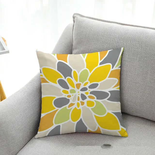 Art Flower Geometry Peach Skin Pillow Case - Shop at LoveMi