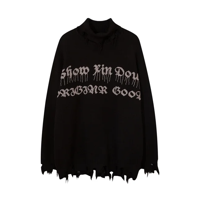 Autumn And Winter New Printing Sweater Black - Shop at LoveMi