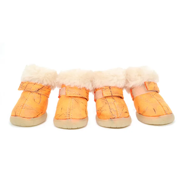 New Puppy Dog Winter Warm Comfortable Cotton Shoes Orange - Shop at LoveMi