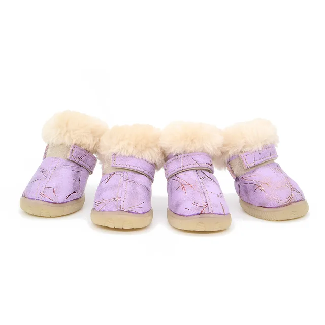 New Puppy Dog Winter Warm Comfortable Cotton Shoes Purple - Shop at LoveMi