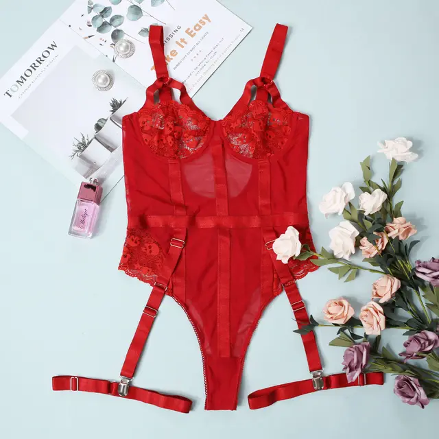 Lace Sexy Nightclub Outfit Jumpsuit Wine Red - Shop at LoveMi
