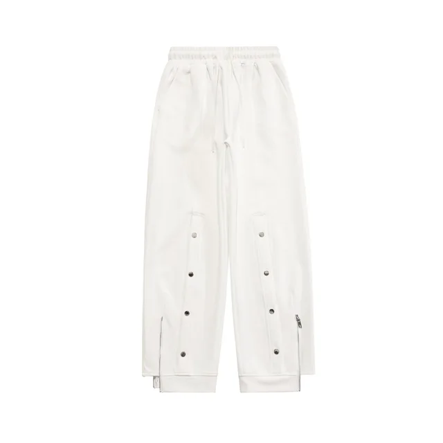 Street Retro Casual Loose Straight Trousers For Men And Women White - Shop at LoveMi