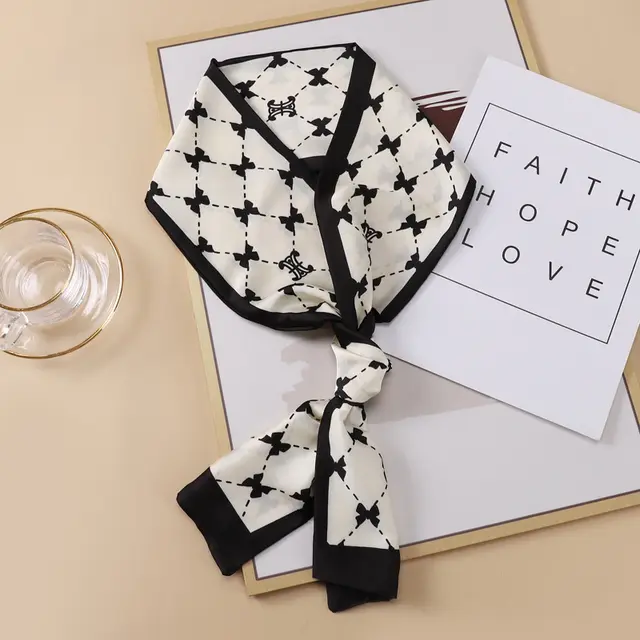 Small Silk Scarf Thin And Long Hair Binding Double Layer 24Style - Shop at LoveMi