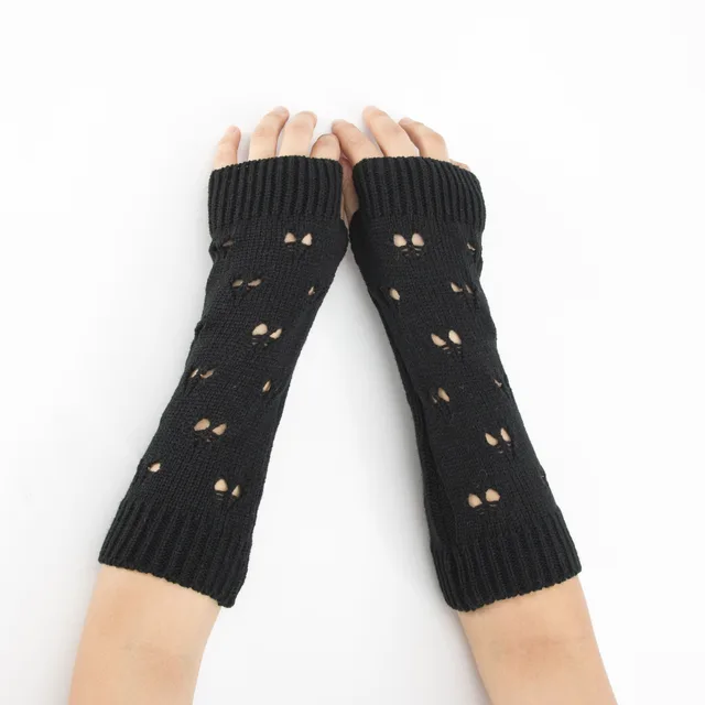 Women Knitting Warm And Simple Arm Cover Black - Shop at LoveMi
