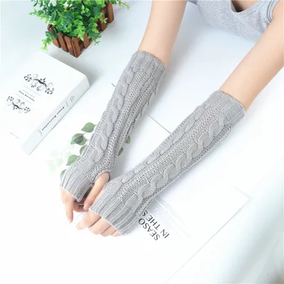 Women Knitting Warm And Simple Arm Cover Grey - Shop at LoveMi