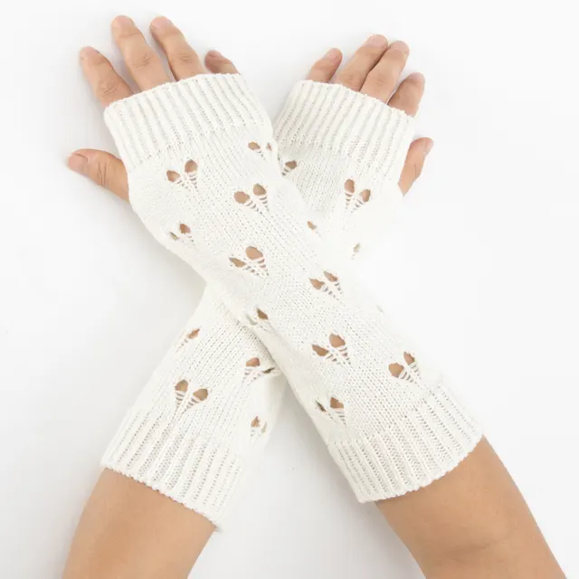 Women Knitting Warm And Simple Arm Cover White2 - Shop at LoveMi