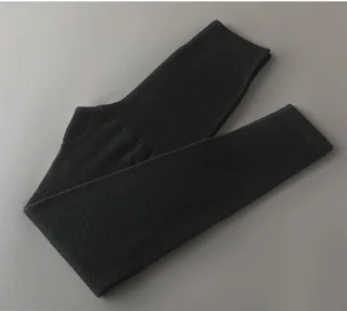 Autumn And Winter Women's Woollen Pants Warm Keeping Nine Point Leggings - Black