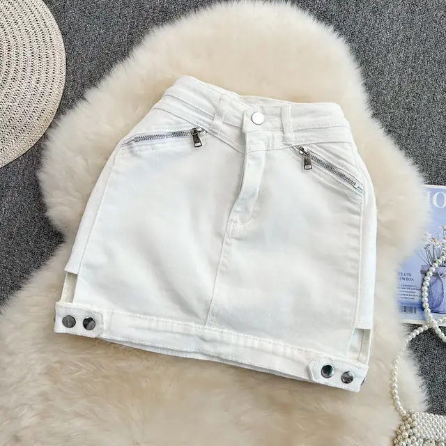 Women's High Waist Slim A line Skirt White - Shop at LoveMi