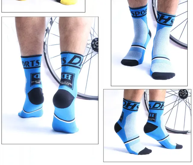 Compression Wear resistant Cycling Socks For Men And Women Blue - Shop at LoveMi