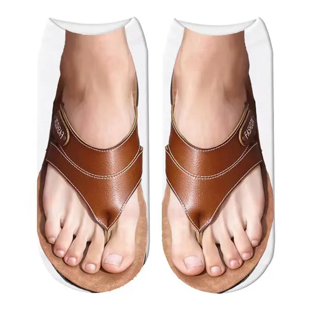 Women's Fashion Simple Flip flop Print Socks 17 Style - Shop at LoveMi