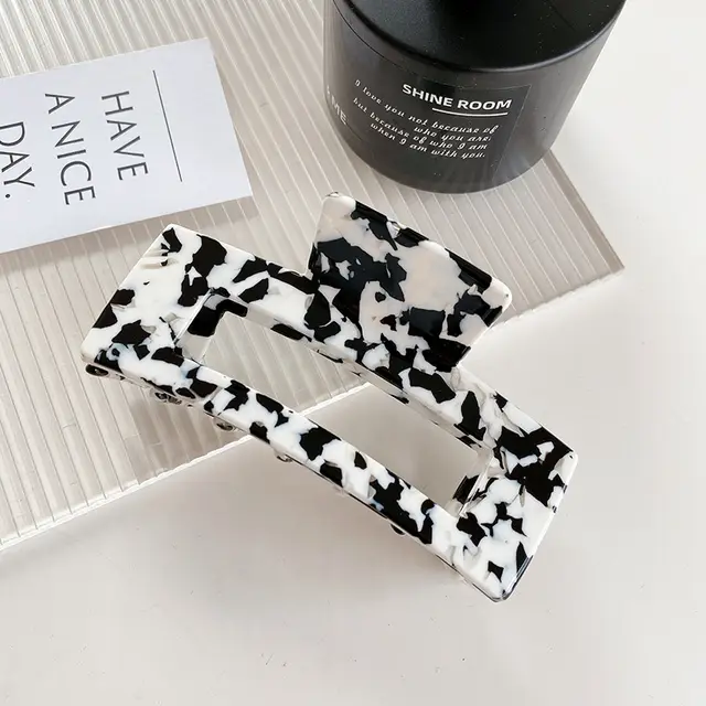Accessories Large Acetic Acid Hair Grip Clip Hair Black And White Pattern - Shop at LoveMi