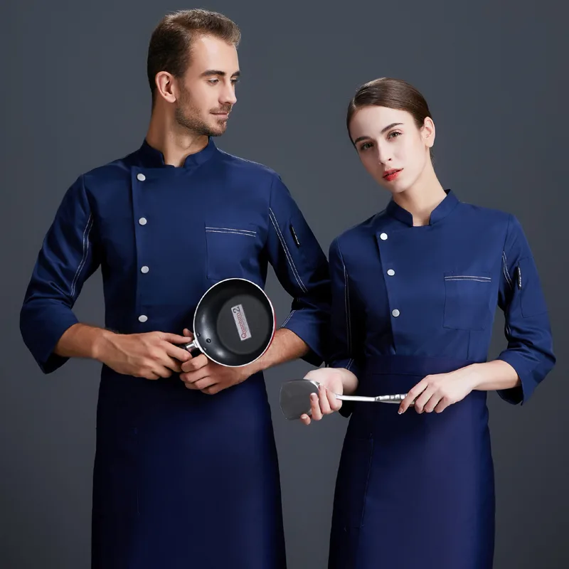 Chef's Overalls Men's Seven point Sleeves Blue - Shop at LoveMi