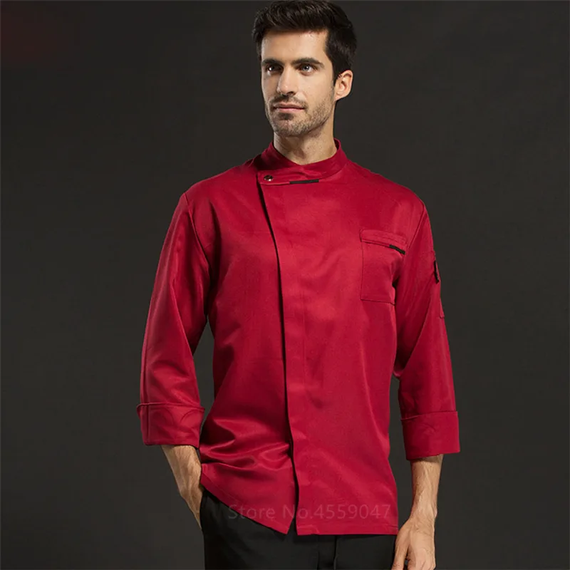 Hotel After catering Kitchen Clothes Chef's Short Sleeves Red - Shop at LoveMi