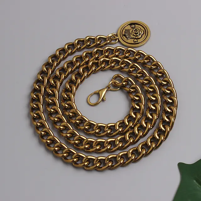 Waist Chain Jeans Dress Accessories Black Gold Chain Belt Ancient Gold Waist Chain - Shop at LoveMi
