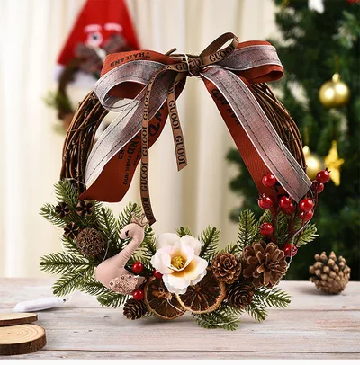 Christmas Decorations WreathWindow Arrangement Door Hanging Swan - Shop at LoveMi