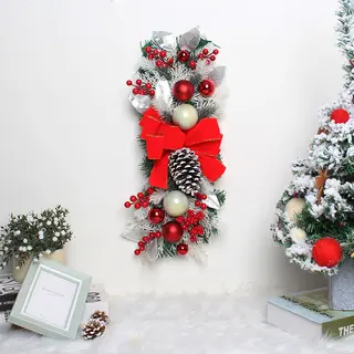 Christmas Day Door Curtain Home Decoration Hanger - Red