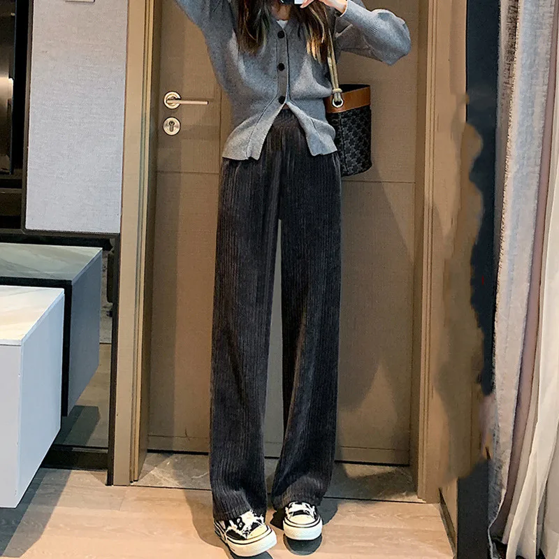 Casual Padded White Corduroy Trousers - Springautumn Extralongdark