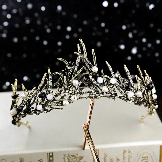 Vintage Black Luxury Crown Bridal Headwear Crown20 - Shop at LoveMi